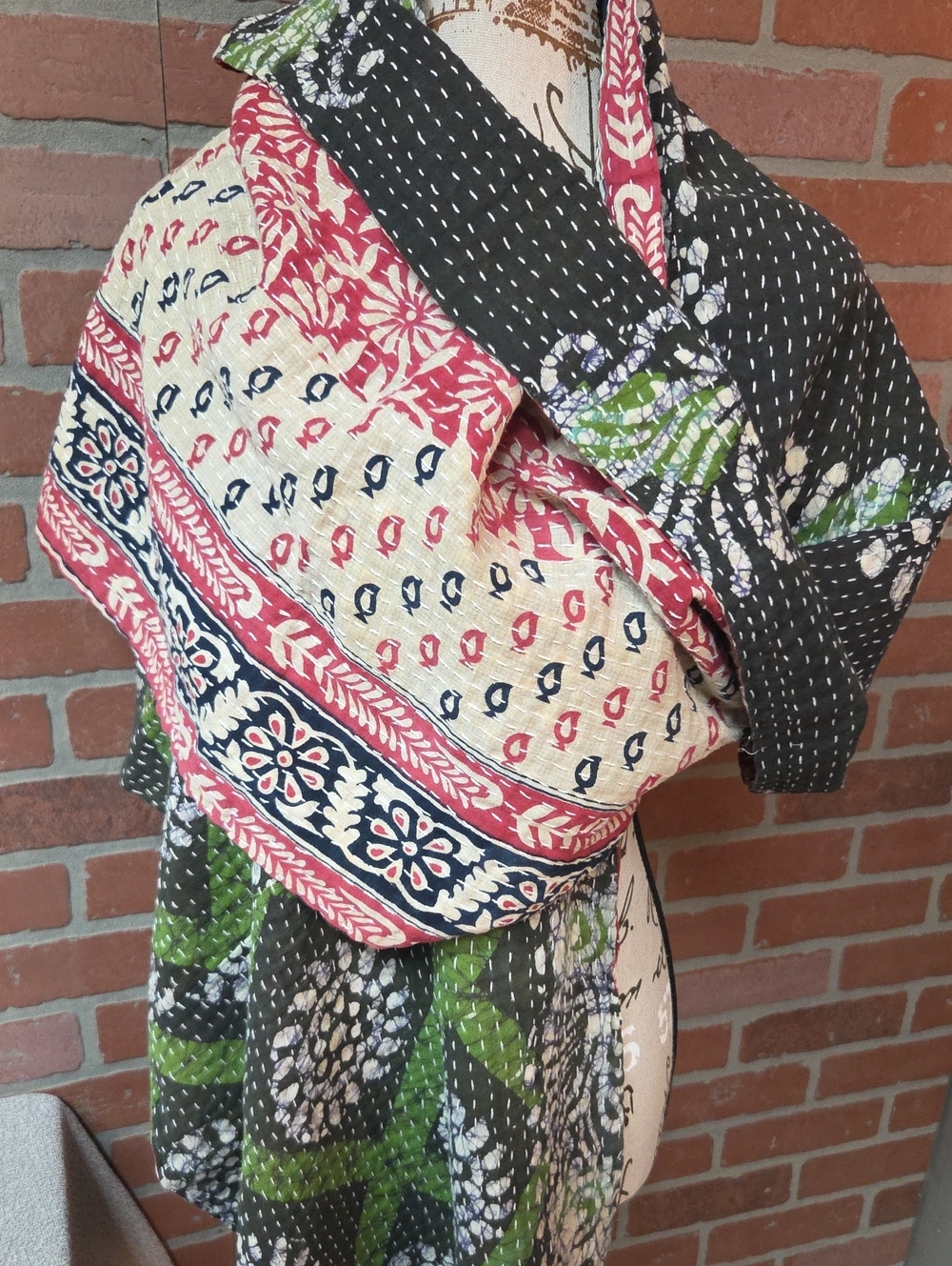 Reversible Kantha Scarf/Table Runner #96